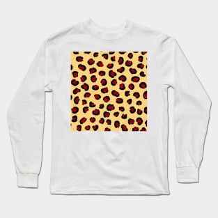 red and black leopard print Long Sleeve T-Shirt